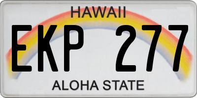 HI license plate EKP277