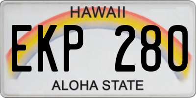 HI license plate EKP280