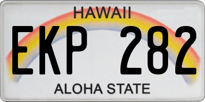 HI license plate EKP282