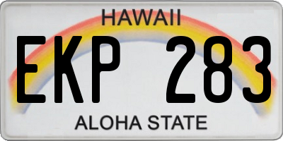 HI license plate EKP283