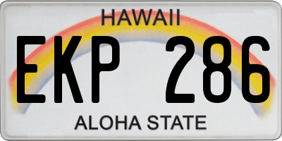 HI license plate EKP286