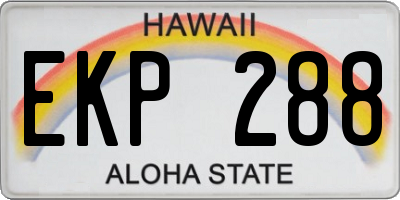 HI license plate EKP288