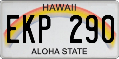 HI license plate EKP290