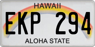 HI license plate EKP294