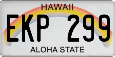 HI license plate EKP299