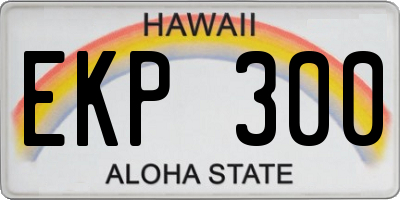 HI license plate EKP300