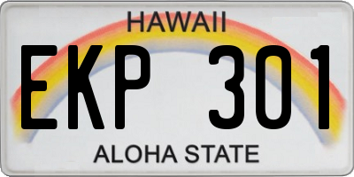HI license plate EKP301