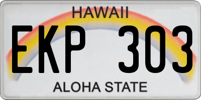 HI license plate EKP303
