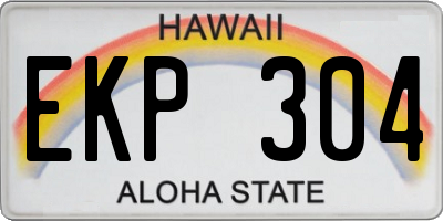 HI license plate EKP304