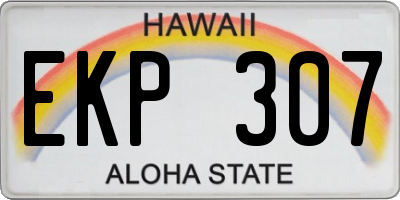 HI license plate EKP307