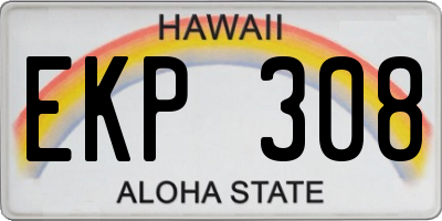 HI license plate EKP308