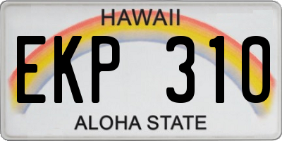 HI license plate EKP310