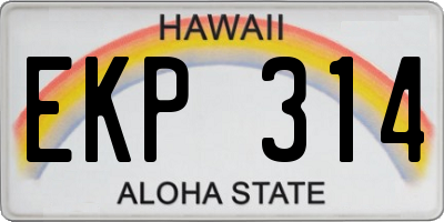 HI license plate EKP314