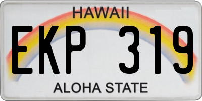 HI license plate EKP319