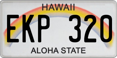 HI license plate EKP320
