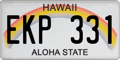 HI license plate EKP331