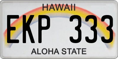 HI license plate EKP333