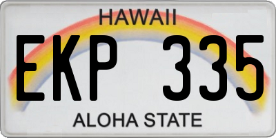 HI license plate EKP335