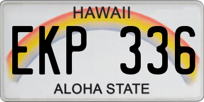 HI license plate EKP336