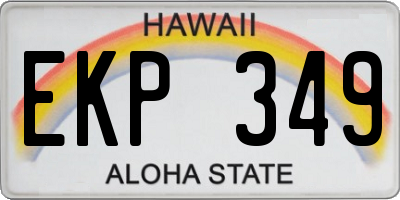 HI license plate EKP349