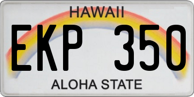 HI license plate EKP350