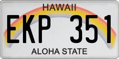 HI license plate EKP351