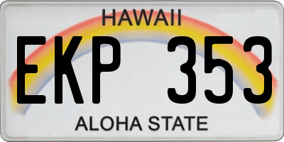 HI license plate EKP353