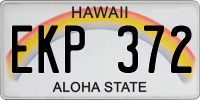HI license plate EKP372