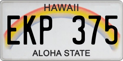 HI license plate EKP375