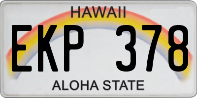 HI license plate EKP378