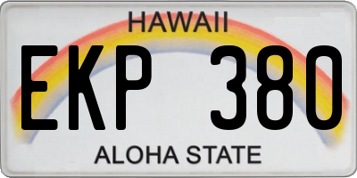 HI license plate EKP380