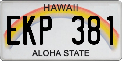 HI license plate EKP381