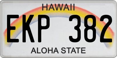 HI license plate EKP382