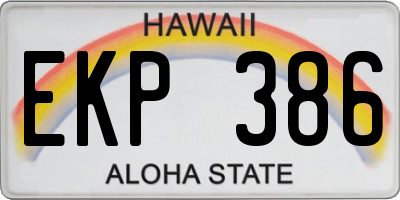 HI license plate EKP386