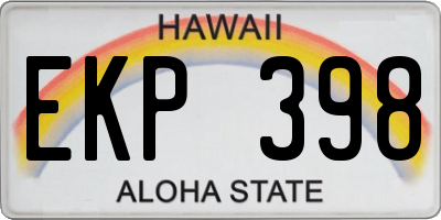 HI license plate EKP398