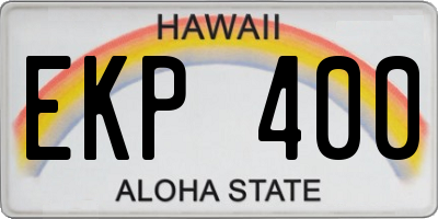 HI license plate EKP400