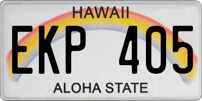 HI license plate EKP405