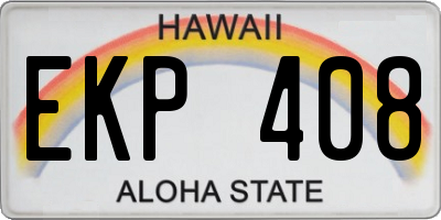 HI license plate EKP408