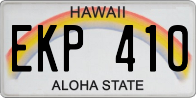 HI license plate EKP410