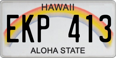 HI license plate EKP413