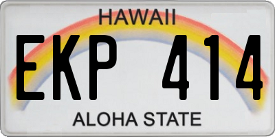HI license plate EKP414