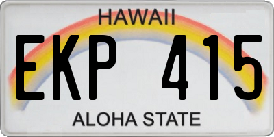 HI license plate EKP415