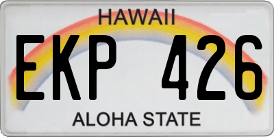 HI license plate EKP426