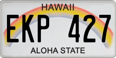 HI license plate EKP427