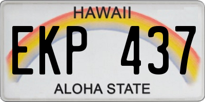 HI license plate EKP437