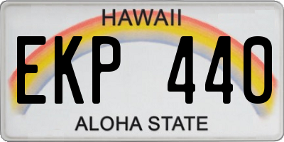 HI license plate EKP440