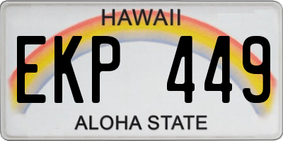 HI license plate EKP449