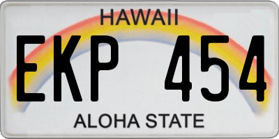 HI license plate EKP454