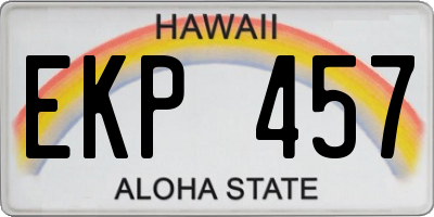 HI license plate EKP457