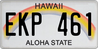 HI license plate EKP461